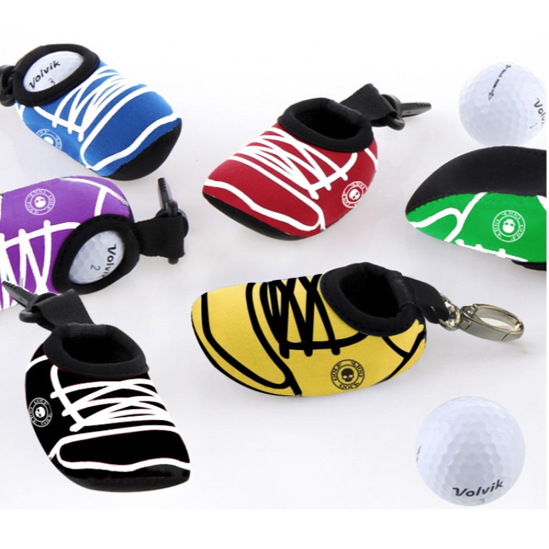 Groothandelneopreen Twee golfballen inpakken zakken taillezakken op maat gemaakte golfbalzak met haak